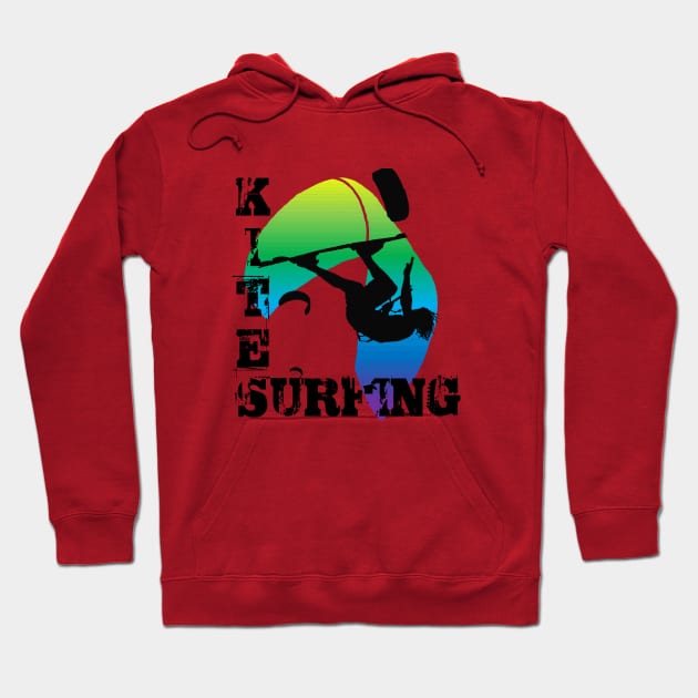 Kite Surfing WIth Freestyle Kitesurfer And Kite Hoodie by taiche